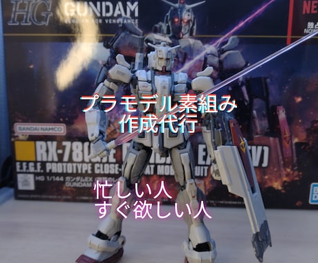 プラモデル製作代行します ガンプラ、美プラ、キャラプラの製作を素組み代行いたします。