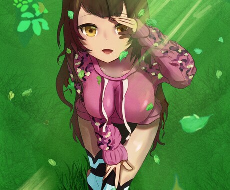 キャラメインの厚塗り風イラストを作成します 様々な用途（SNSアイコンや動画素材など）をお考えの方へ イメージ1
