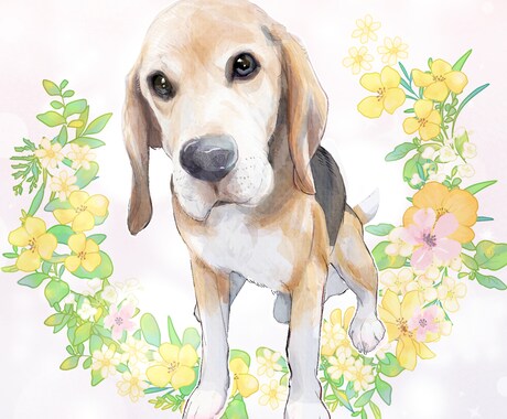 ふんわり優しいタッチでペットの似顔絵を制作します アイコンや待ち受けに♪プレゼントにも イメージ2