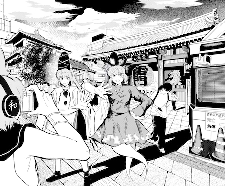 漫画アシスタントします モノクロ漫画の背景やペン入れ、仕上げなどのお手伝いをします イメージ2