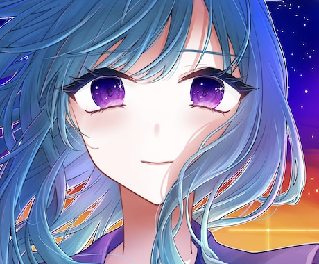顔アップ（肩まで）のイラストを描きます イメージ1