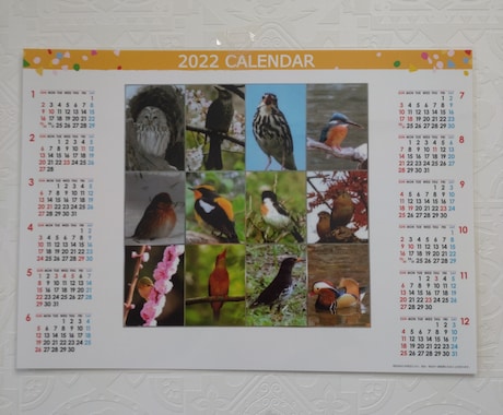 ここでしか買えないオリジナルカレンダー販売します ✬手作り✬【2022年のカレンダー】かわいい鳥さんをどうぞ❢ イメージ1