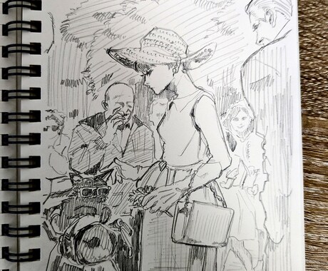 おしゃれなスケッチ風イラスト描きます 文章媒体作品の挿絵や目を引くイラストが欲しい方にオススメです イメージ2