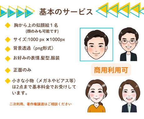 第一印象で信頼される似顔絵アイコン作成します ビジネス、SNS、名刺など幅広いシーンで活躍します イメージ2