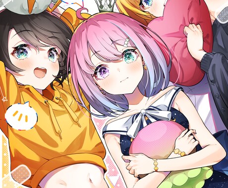 キラキラポップ！鮮やかで目を惹くイラスト制作します 商用利用可！プロクオリティのイラストをあなたに！ イメージ2