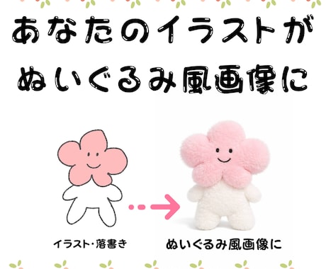 商用利用OK｜ぬいぐるみ風画像を制作します 落書きイラストもかわいいぬいぐるみ風画像に！ イメージ2