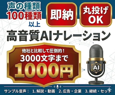 忙しい貴方の代わりにナレ作成します 高音質ナレーションを丸投げ！動画制作をAIが強力サポート！ イメージ1