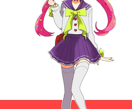 ポップで明るい目を引く全身絵お描きします キャラデザも可能！曖昧なイメージでも形に致します！ イメージ2