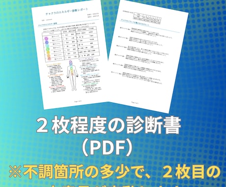 チャクラのエネルギーの診断書を作成します ７つのチャクラの活性度をキネシオロジーで診断してアドバイス！ イメージ2