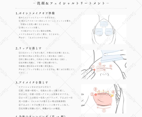 元サロン経験者がエステの施術マニュアル作成します スタッフ教育に最適な施術マニュアルをイラストつきで作成 イメージ2