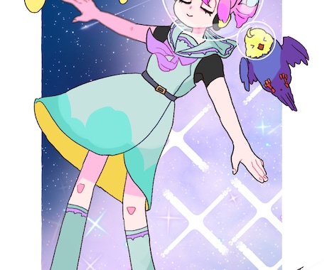 可愛いポップ系と厚塗り風のアイコンかきます