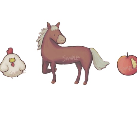 4点セット+低価格ゆるふわイラスト描きます 修正、商用可。ご要望に合った可愛いふわっとしたイラストを提供 イメージ2