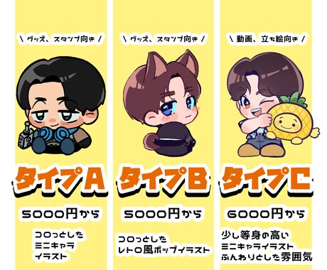 デフォルメ(SD、ミニキャラ)イラスト描きます 実績多数！パキッとした色味のかわいらしいイラスト描きます イメージ2