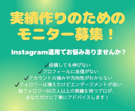モニター限定×実績60万人！SNS診断します プロの目線で、改善点を丁寧にフィードバック。 イメージ1