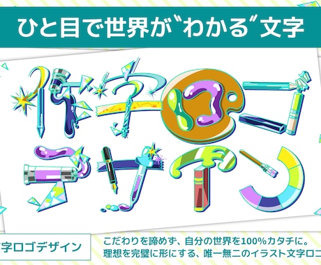 イラストで文字を作る、個性あふれるロゴを作ります イメージ1
