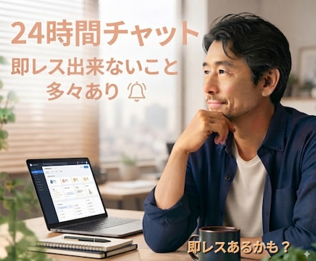 即レスなしですが丁寧対応でじっくり話せます 夜中でも早朝でも、思い立った時に送信OK。即レスあるかも イメージ1