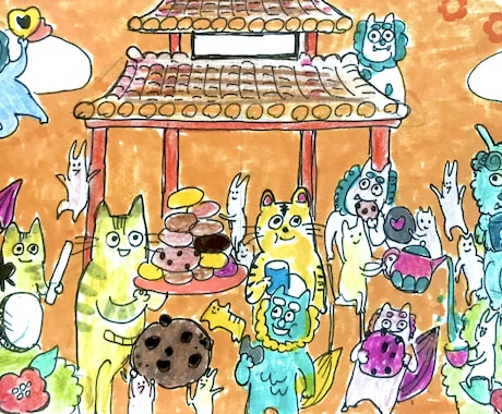 可愛い×鮮やか☆ポップな一枚絵を制作します 商用可／修正対応充実！販売・宣伝に使えるあなただけのイラスト イメージ1