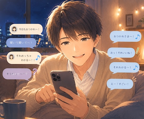夜の3日間⭐タメ語で幼馴染のようにチャットします ⭕趣味(音楽・映画)⭕推し(キャラ・YouTuber)⭕雑談 イメージ1
