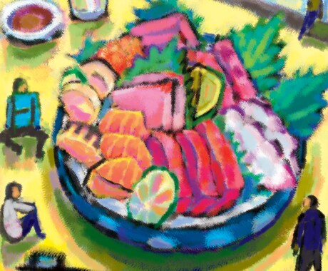 美味しそうな「メニュー料理」や、食材など描きます タッチは軽い絵画風。美味しい料理をより美味しそうに描きます! イメージ2
