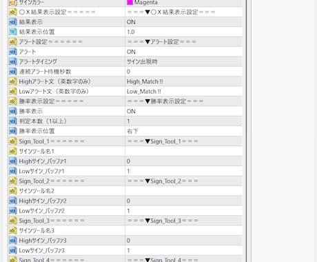 複数のサインツールのサインを1つにして表示します 各サインツールのバッファNoが一致したところにサインを表示 イメージ2