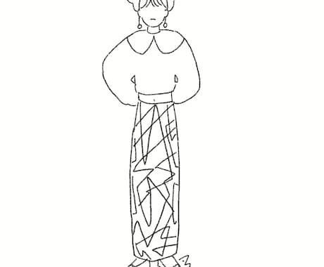 モノクロ顔なしの人物イラスト描きます イメージ1