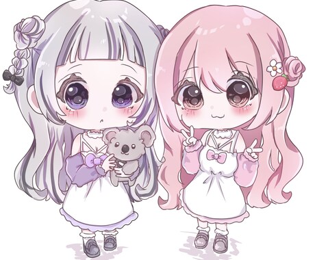 可愛いデフォルメ全身イラスト描きます もちもち！全身デフォルメ♡あなたオリジナル♪ イメージ1