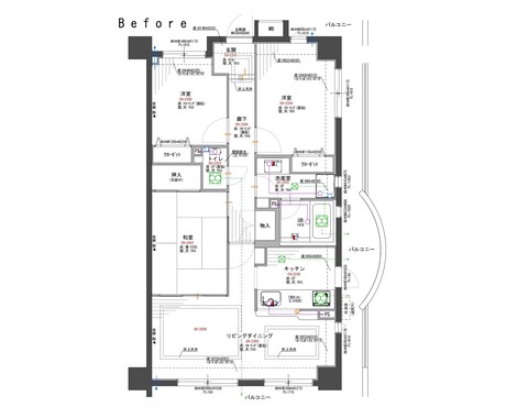 マンションBefore平面図描きます 手書き図面などCAD化します! イメージ1