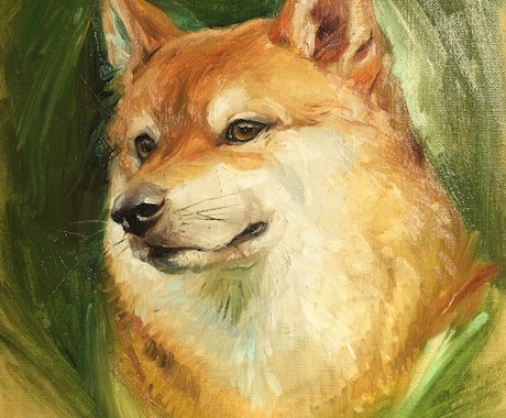 ペット 犬 猫 似顔絵をキャンバス油彩で描きます ペットを大きなキャンバスに油絵の具で描きます！ イメージ1