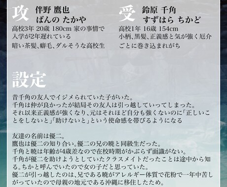 一次創作BL小説執筆します 日常、ほのぼの、甘めのBL小説を期間限定価格で執筆します イメージ2
