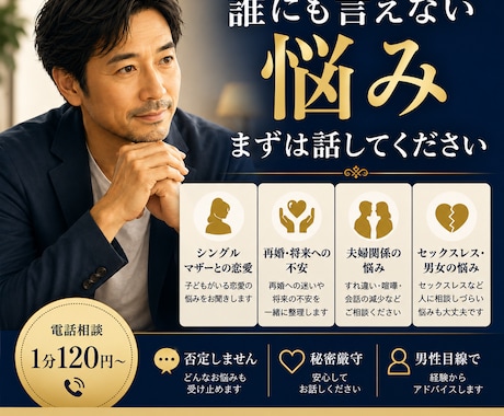 シングルマザー・夫婦関係の悩みをお聞きします まずは聞きます。否定せす男性目線で一緒に整理します。 イメージ1