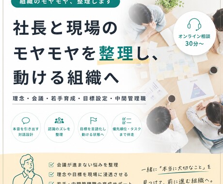 組織開発・チームづくりの壁打ちします 理念・会議・若手育成の悩み相談 イメージ1