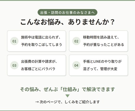 訪問専用！移動時間も計算するLINE予約を作ります 現役理学療法士が作った、移動まで考える訪問専用予約システム イメージ2