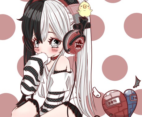 可愛い2.5頭身キャラアイコン描きます 背景なし、有りの場合単色のみで色付けします イメージ1