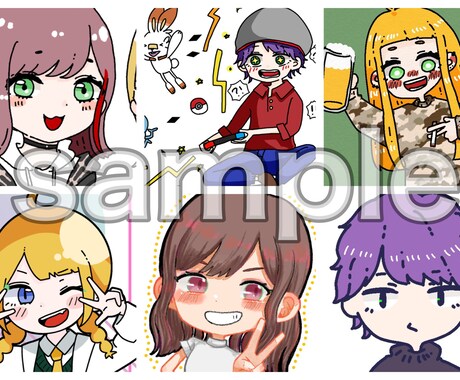 SNS等に使用いただけるアイコン制作いたします デフォルメと普通の間くらいのかわいさ！ イメージ2