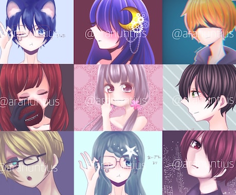 あなただけのSNSアイコンを描きます 程よい厚塗り感のある絵、はっきりした色合いが好きな方へ！ イメージ2