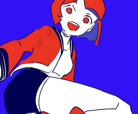 シンプルカラーの女の子描きます シンプルな色数で女の子を描きます！ イメージ1