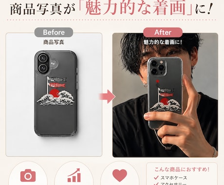 写真一枚からEC向け商品画像を作成します 販売実績4000件以上の経験を活かし魅力的に見える画像を作成 イメージ1