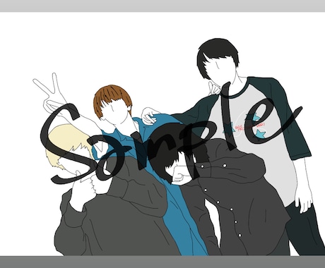 線画を用いた人物のイラスト作成いたします SNSのアイコンなどにご利用ください☺︎商用利用可 イメージ2