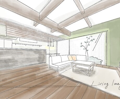 手書きの建築パースを作成いたします 現役建築士が作成!優しいタッチで仕上げます イメージ1