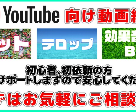 動画編集代行♪１月中お試し価格で承ります はじめての方でも精神誠意サポート！まずはご相談から♪ イメージ1