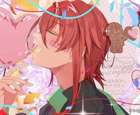 歌ってみた用に“印象に残る”一枚絵描きます 楽曲の雰囲気・歌声に寄り添った一枚絵を制作します イメージ2