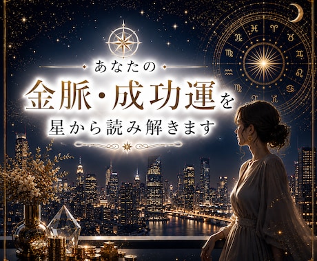 あなたの金脈・成功運を星から読み解きます 星が示す“お金を引き寄せる才能”を丁寧に解読します イメージ1