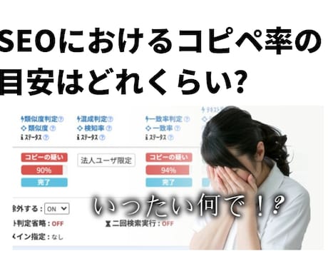 SEO対策にコピペ一致率を10%台まで下げます コピペ一致率を下げてSEO対策！Google検索順位UP！ イメージ1