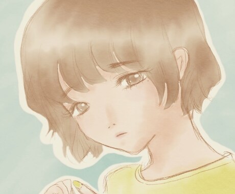 水彩タッチ☆ほんわか女の子のイラスト描きます SNSアイコンや名刺などにご利用可能です☆ イメージ2