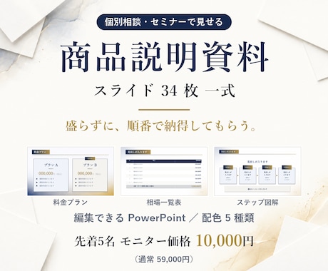 講座・商品の説明資料スライド34枚作ります イメージ1
