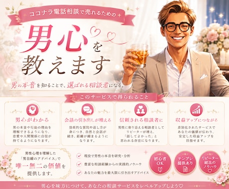 女性限定！ココナラ電話相談♡男心を教えます 1通目のお問合せメッセージの返信から差をつける イメージ1