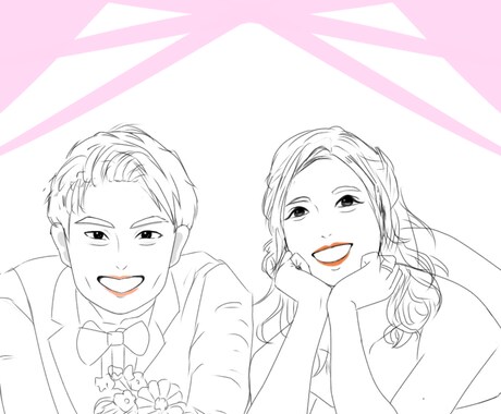 リアル風な名刺やWebでも使える似顔絵描きます 大人っぽく軽いタッチでSNSやウェディングに使えます！ イメージ1