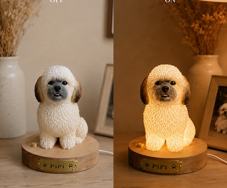 写真から愛犬・愛猫の3Dライトを制作しますます 人の手による3D造形と手彩色で忠実に再現 イメージ2