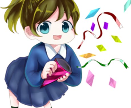 アニメ絵風アイコン描きます ミニキャラ、デフォルメ風イラストです。 イメージ1