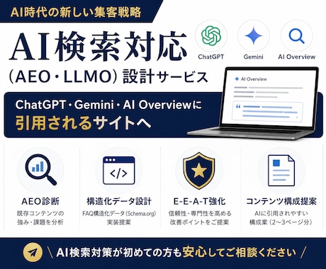 AI検索対応LLMO・AIOコンテンツ設計します テック系実務経験者がAI検索対応コンテンツを設計 イメージ1